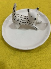 cat trinket dish vintage