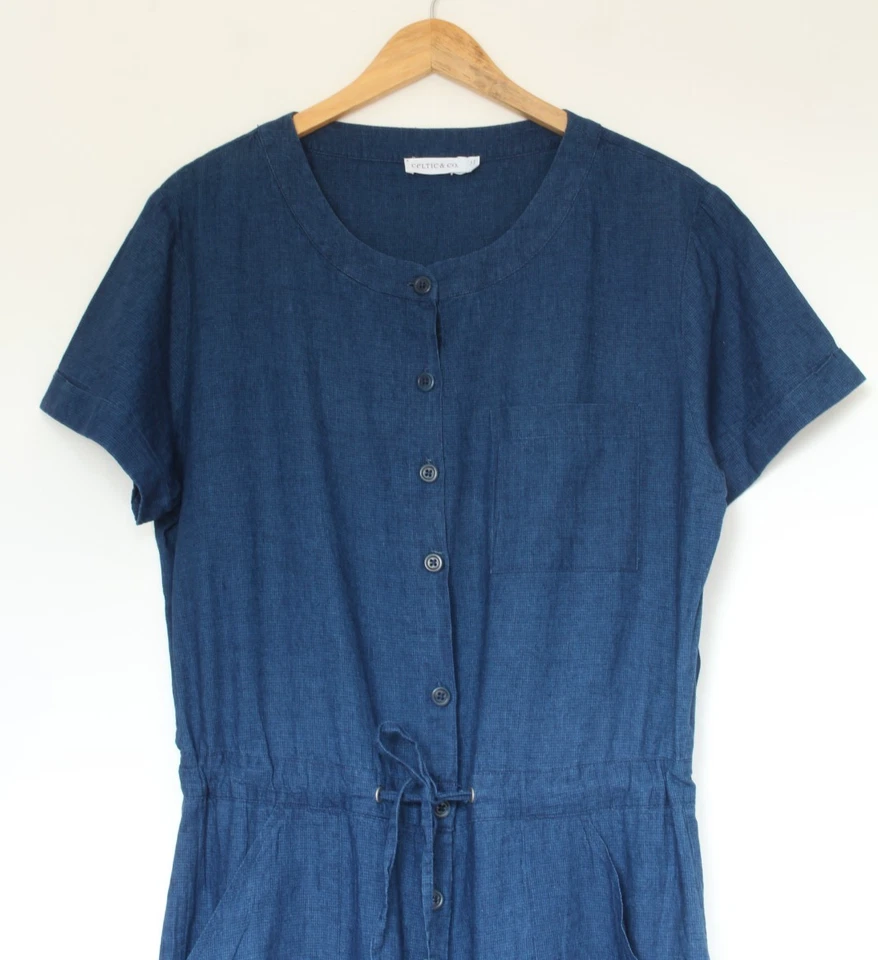 Mono Celtic & Co UK 16 azul marino mezcla lino mangas cortas bolsillos Portugal Foto 3 de 4