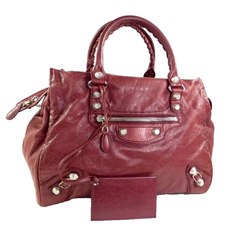 Balenciaga Giant City Editors Bag 285441 Bordeaux Leather Large Authentic Japan