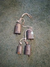 Vintage Cow Bells Handcrafted Set Of 4 All Diff Sizes India Very Unique Design