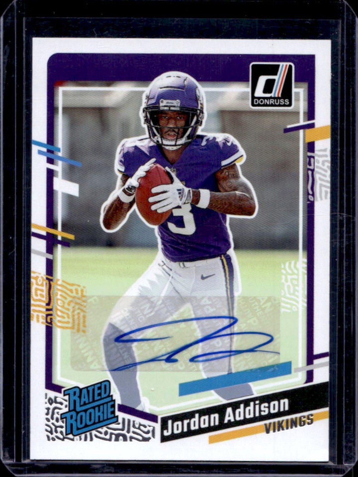 2023 Donruss Jordan Addison Rated Rookie Auto #368 Vikings