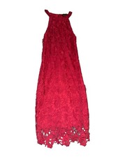 Lamilus Red Lace Sleeveless Dress XS Lined Zipper Crochet Countrycore Farm