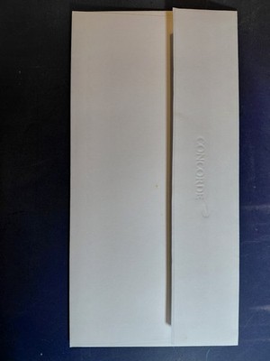 VINTAGE BRITISH AIRWAYS CONCORDE UMSCHLAG - WEISS - GEPRÄGTER NAME & LOGO