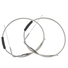 35 Braided Throttle Idle Cable Kit Stainless Steel Extended Length Throttle ...