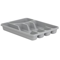 1X Besteckkasten 5 FäCher Grau Besteckeinsatz FüR Schubladen Einsatz Organizer