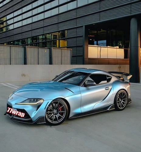 50FT x 5FT PET Silver Blue Magic Glossy Metallic Pearl Car Vinyl Wrap Sticker US
