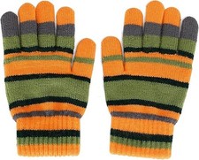 ASVP Shop Coraline Striped Orange and Green Fuzzy Gloves - Halloween Movie