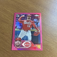 2023 Topps Chrome Update Levi Stoudt Magenta #/399 Cincinnati Reds