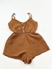 Zara Romper Women  s S Small Brown Shorts Muslin