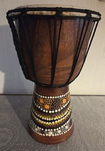 African Djembe Handpainted Drum Hand Drum Percussion Instrument