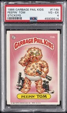 1986 GARBAGE PAIL KIDS STICKERS #114B PEEPIN' TOM PSA 4