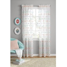 Pom Pom Curtain Panel for Girls Room 38 Inch Wide by 84 Inch Long Multicolor