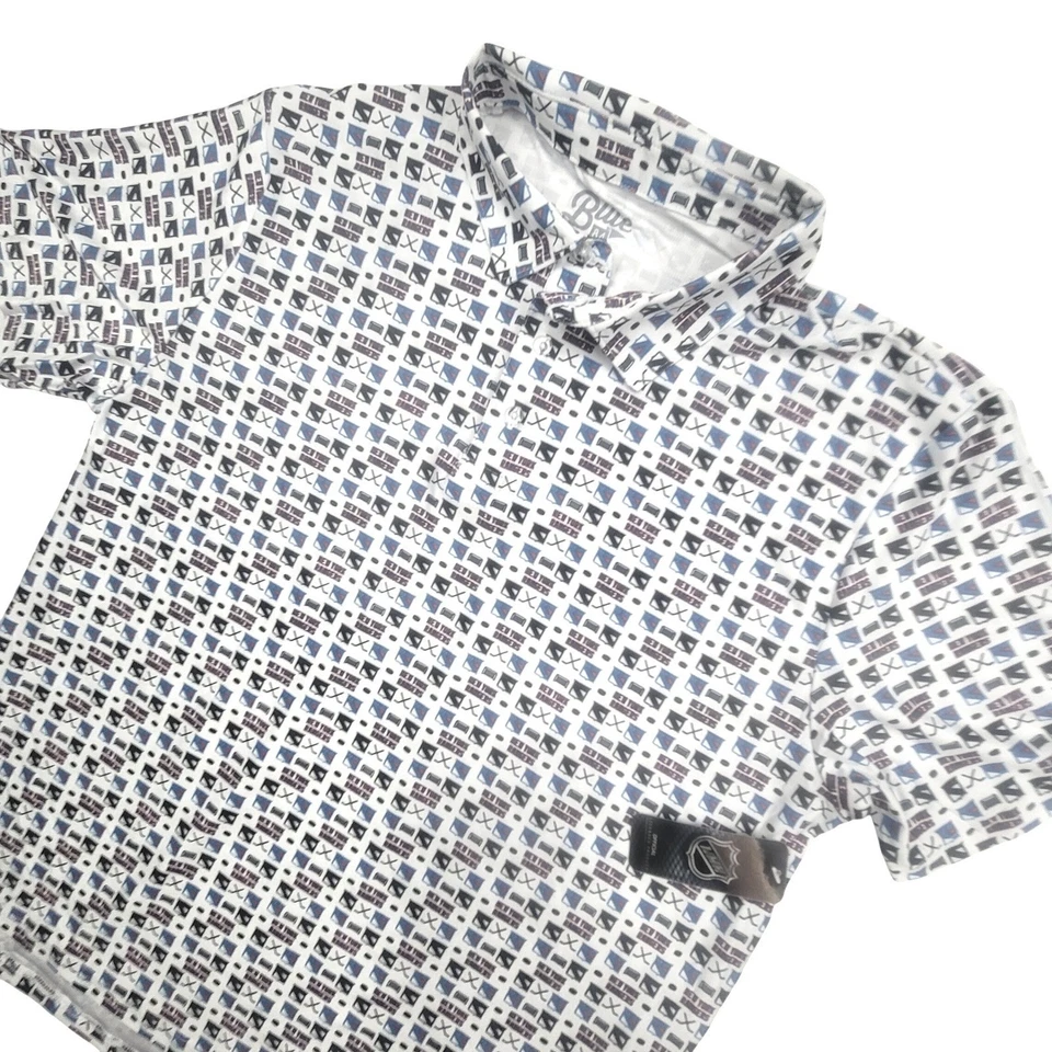 Polo azul 84 New York Rangers estampado de hockey para hombre golf atlético blanco Foto 2 de 4