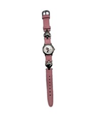 Disney Parks Minnie Mouse Watch Youth Size Pink Leather Band With Hearts