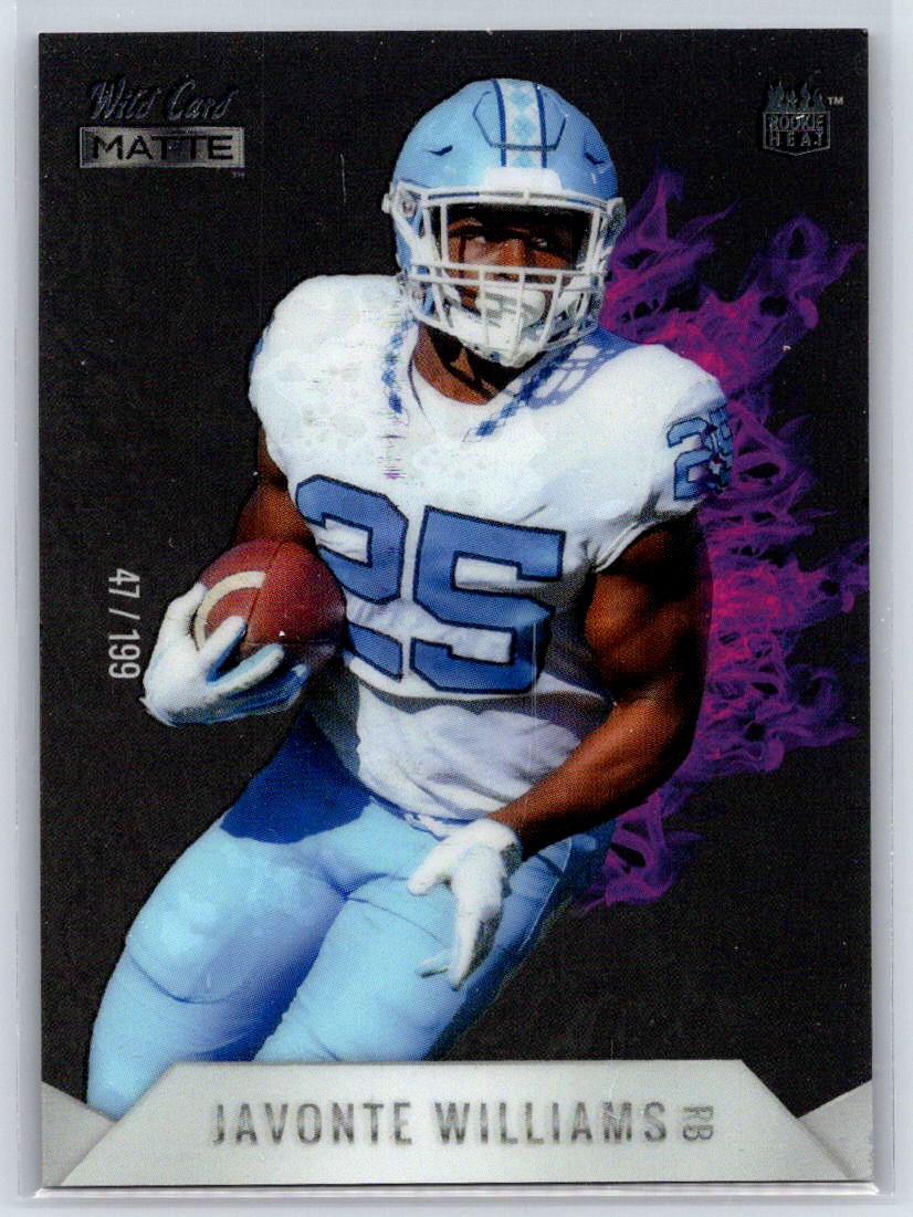 Javonte Williams Wild Card Matte White Rookie Heat #MRHR8 Purple