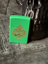 Green Ace of Spades / Skull & Crossbones Zippo 2025 NIB