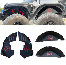 Black Texture Steel Front and Rear Inner Fender Liners for 2007-2018 Wrangler JK