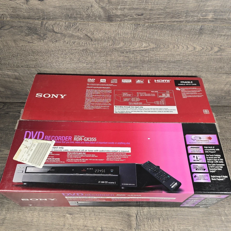 Sony RDR-GX355 DVD Recorder HDMI 1080i Upconversion Digital Video Output New - Image 4 of 4