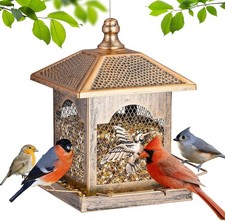 Bird Feeders House for Outdoors Hanging,Large Capacity Metal Wild