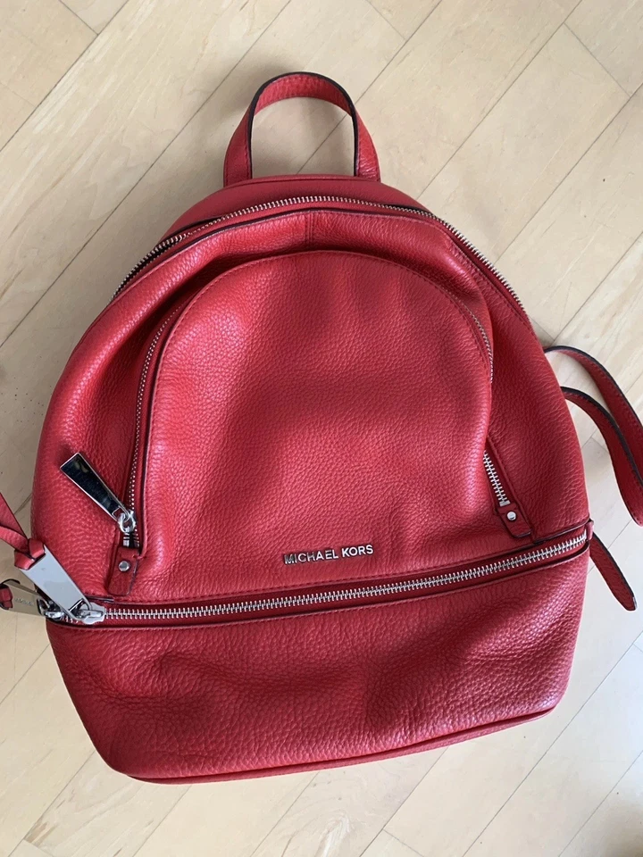Michael Kors Damen Rucksack Rot Leder