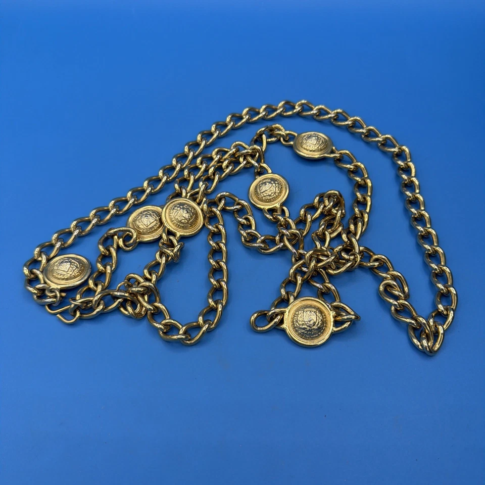 Vintage Gold Tone Three Strand Hanging Stunning Belt  up to  38 Inch - Image 3 of 4