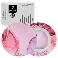 Geekria 2 Pairs Washable Headphone Covers M / Pink Marble 