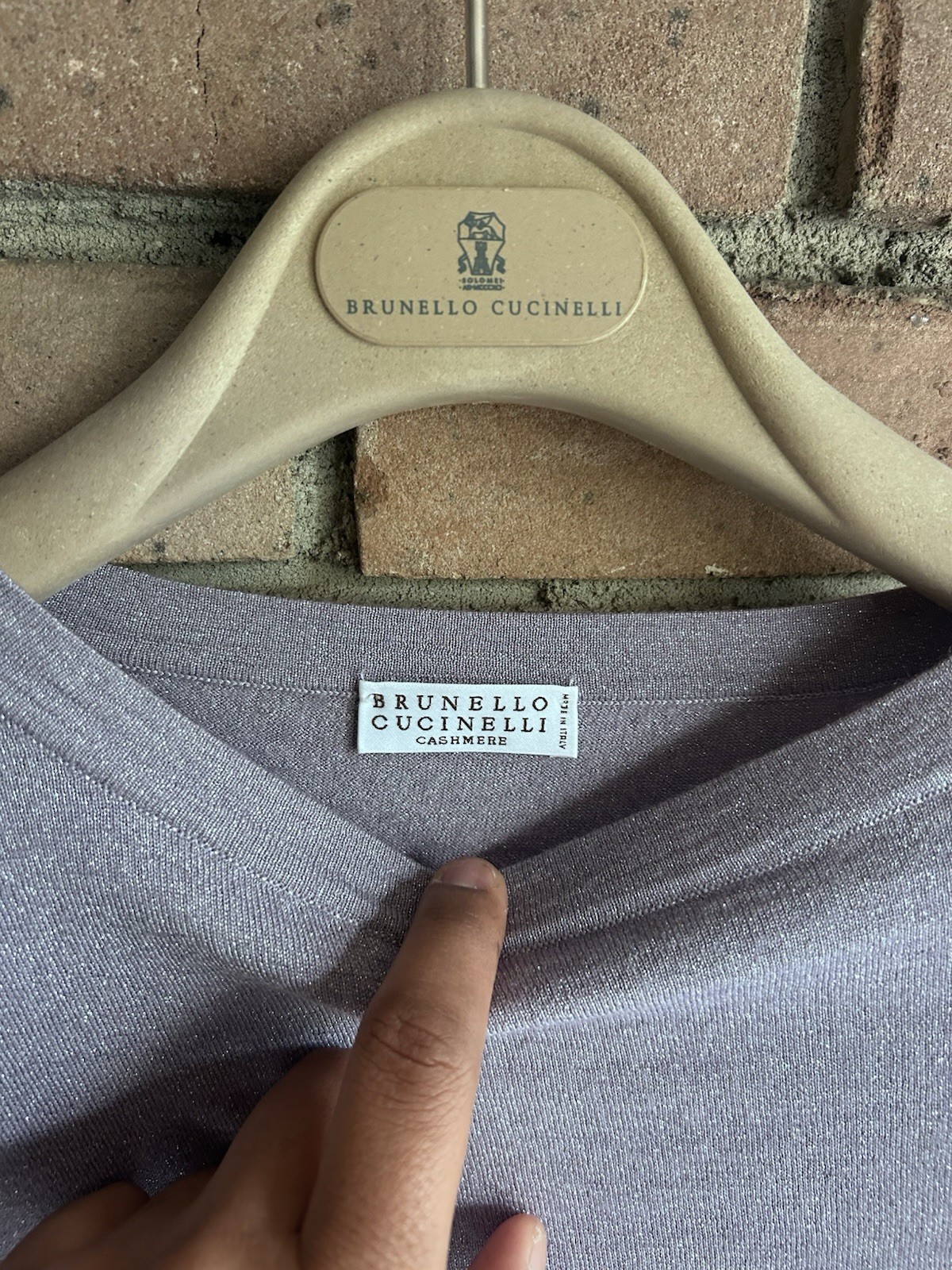 Brunello Cucinelli Cashmere Silk Purple Crewneck Short Sleeve Knit Sweater L 4