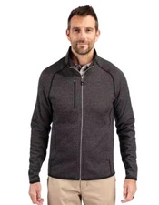 Cutter & Buck Mainsail Sweater-Knit Full Zip Gray Sweatshirt Jacket NEW Mens 1XB