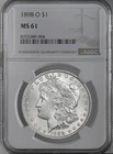 1898-O  $1  MORGAN SILVER DOLLAR  "NEW ORLEANS"  NGC MS61  #8703389-004