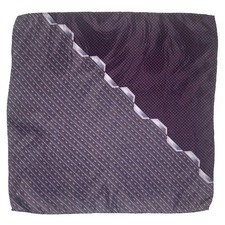 Vintage Silk Pocket Square Purple Striped Polka Dot Geometric Zig Zag Design