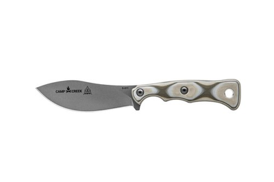 #ad Tops Knives Camp Creek Full Tang Fixed Blade Tumble Finish One Size Grey $270.63