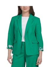 Tahari ASL Clover Green Linen Blend Jacket Blazer. Sz. 10. NWT 
