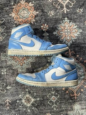 2013 Nike Air Jordan 1 Retro Mid UNC University Blue Men s Size 8.5 554724-106
