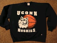 Vintage UConn Basketball Sweatshirt Men s XL Navy Blue Made In USA