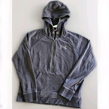 Under Armour Women's Half-Zip Hoodie Charcoal Gray Big Back Logo Loose Fit S M