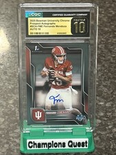 2025 Bowman U Chrome Fernando Mendoza Auto CGC Pristine 10