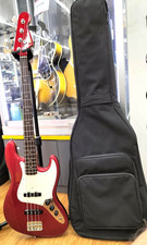 Edwards by ESP Jazz Bass E-JB-130R Candy Apple Red Matching Head