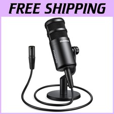 Dynamic XLR Podcast Microphone for Studio Recording - Black