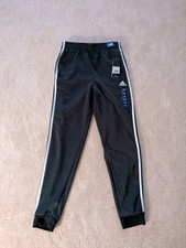 Adidas Boys Stripped Pants Size L-14/16, Black And White, Comfort, Athletic