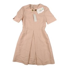 Stella McCartney Dress Womens 10 Beige Albane Pleated Wool-Blend Size 10 NWT