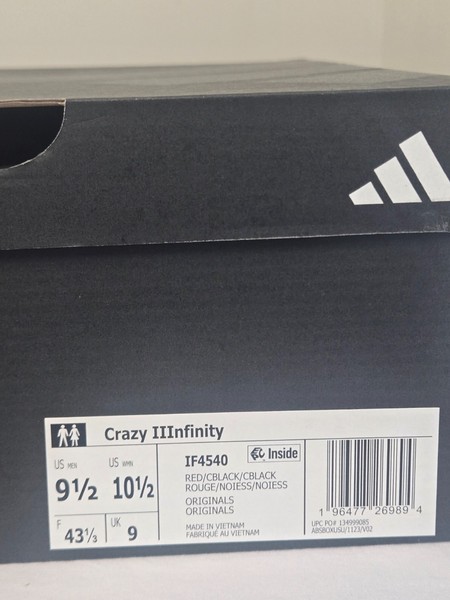 Auténticos Adidas Crazy II Infinity Tenis IF4540 Infinity Red Núcleo: Tallas 9 1/2-12 5