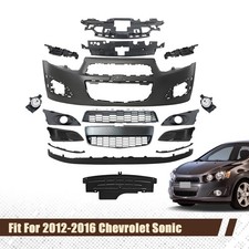 For 2012-2015 16 Chevy Sonic Front Bumper Cover Grille Kit W Fog Light Shield