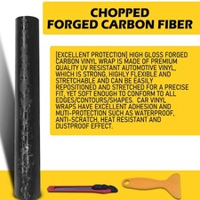 24K Chopped Forged Fiber Carbon Gloss Matte Titanium Vinyl Wrap Sticker Decal