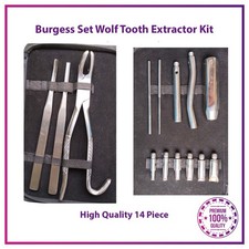 Professional Horse Dental Burgess Set 14pc Wolf Tooth Extractor Vet Kit