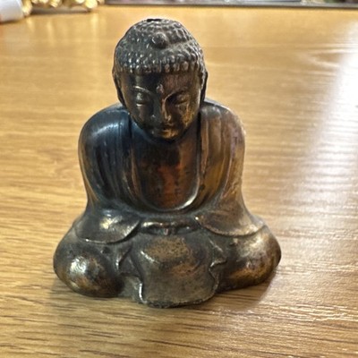 Used Little Metal Copper Clad Buddha 2  Tall Made in Japan!! 