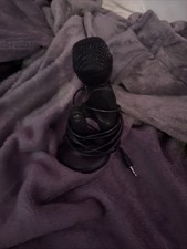 Microphone stand with the microphone on it