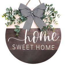 Home Sweet Home Welcome Signs for Front Door Porch D cor,Home Plain Round W