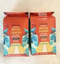 2 X Trader Joe's Organic Mexico Chiapas Coffee 100 Arabica Whole Bean 13 Oz Ea