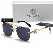 Versace Men's Sunglasses Square frameless fashion Riding Glasses  Box Duty-Free