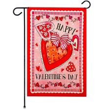G128 Happy Valentine s Day Heart Cookie Garden Flag 12x18 In Lawn Decoration